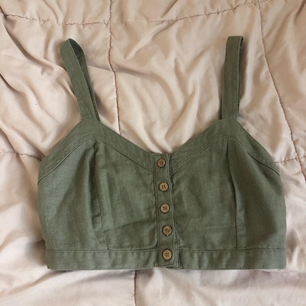 Olive green peasant crop